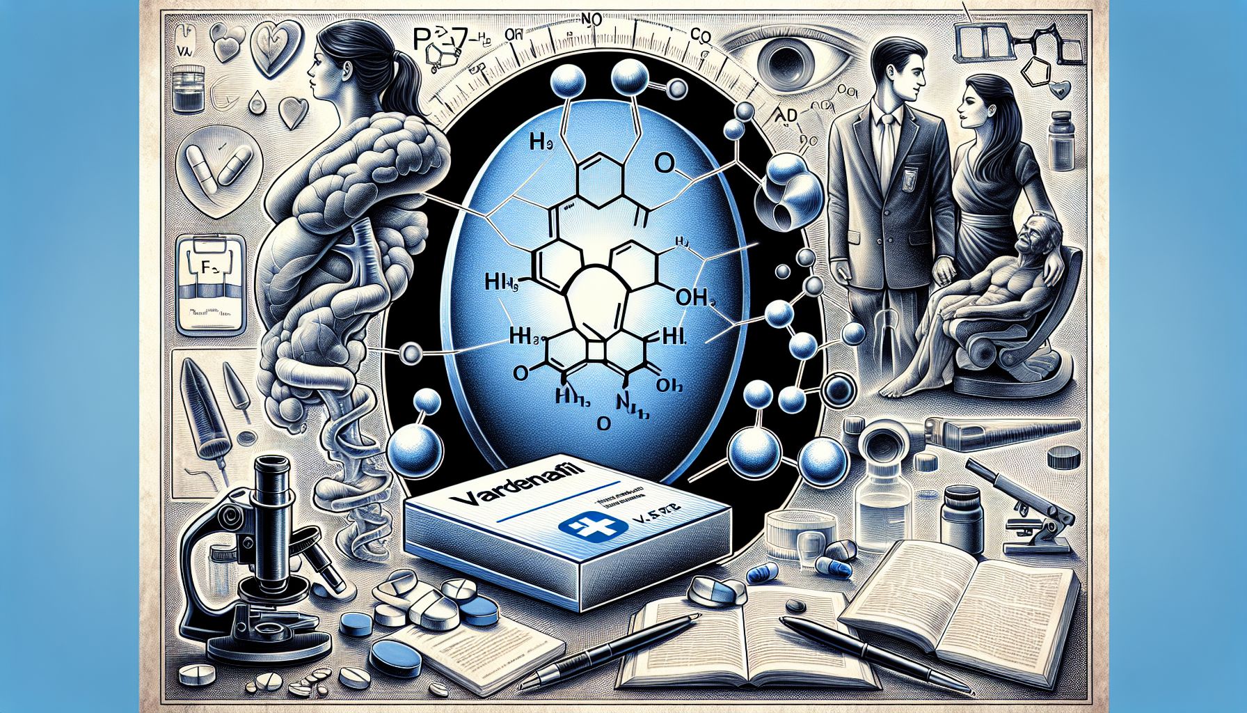 Image de comprimés de Vardenafil sur une table